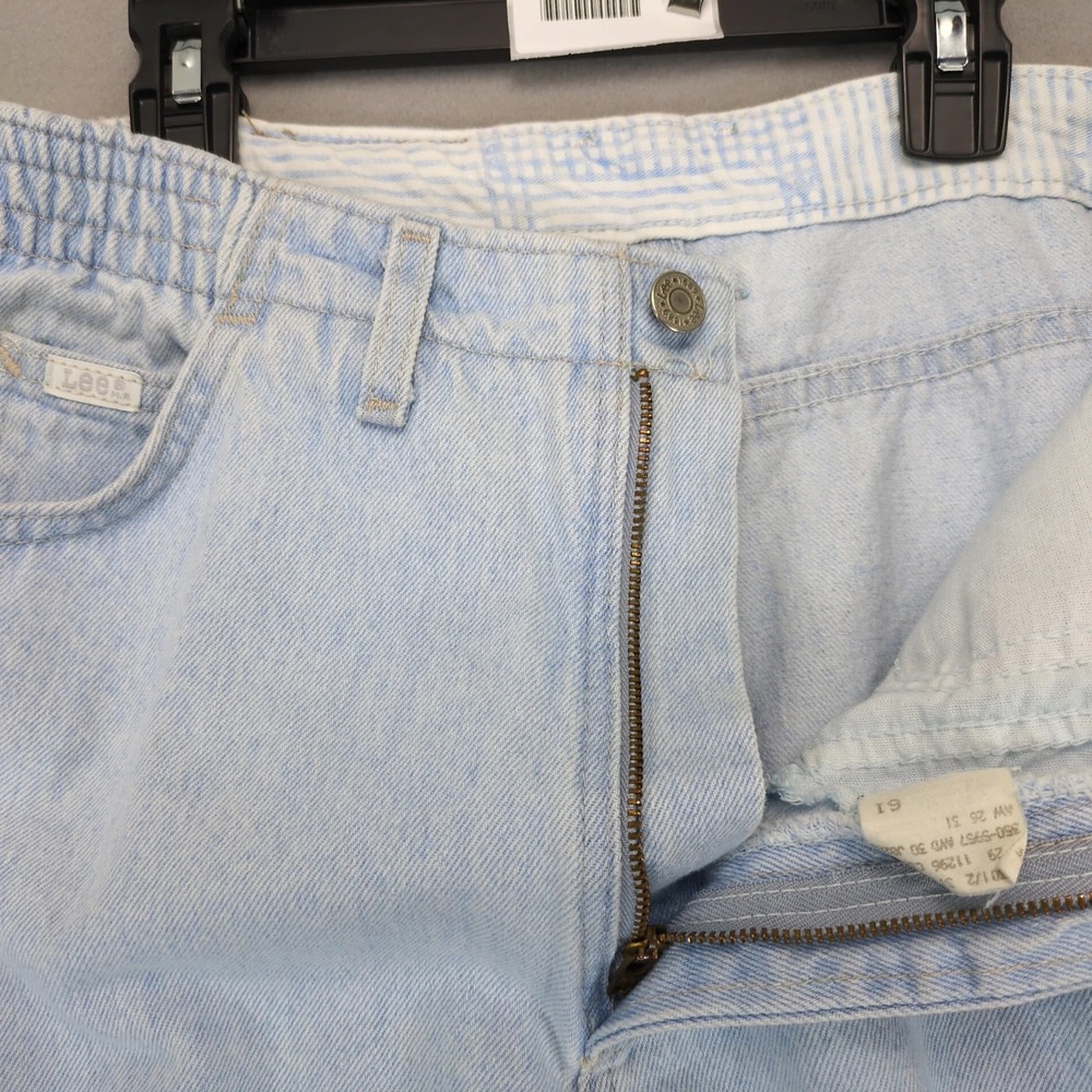 Vintage 80s Lee Light Blue Mom Jeans Womens 10 30x31 High Rise c1987 USA Elastic - Picture 7 of 10